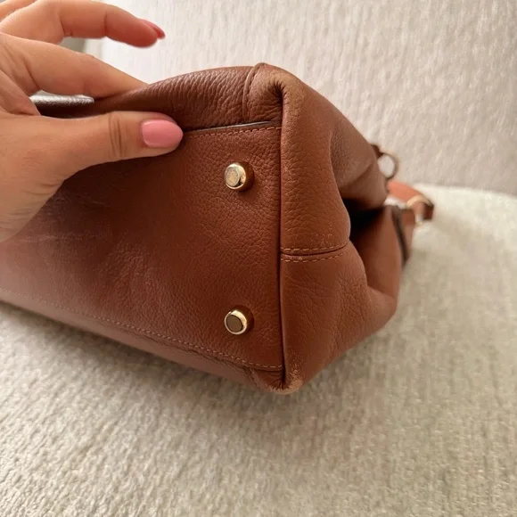 Coach Edie Pebbled Leather Shoulder Bag in Saddle Tan Brown - Picture 6 of 10